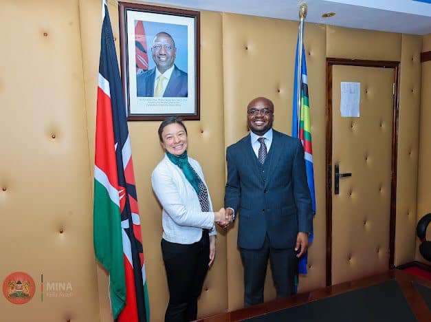 PS Dr. Raymond Omollo in a meeting with the Programme Coordinator of the UN Regional Office of Counter-Terrorism based in Nairobi, Ms. Tammy Bunbury