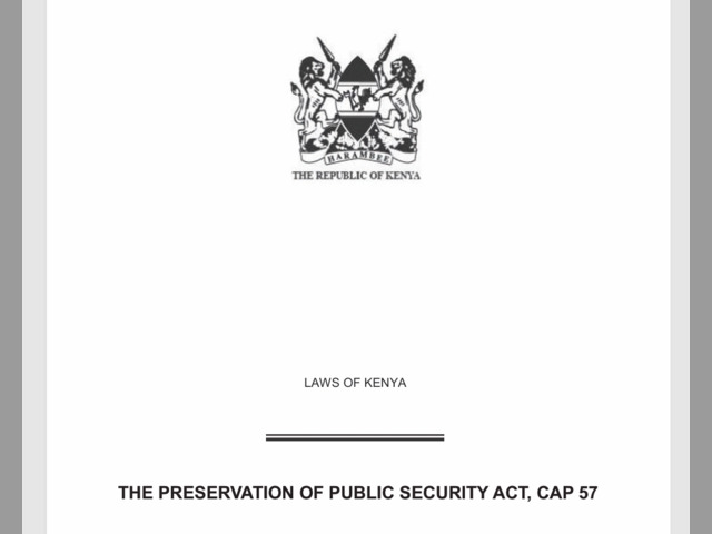 Preservation of Public Security Act CAP 57