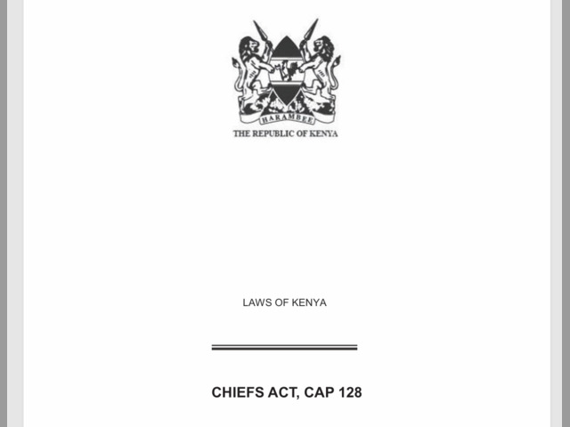 Chiefs Act CAP 128