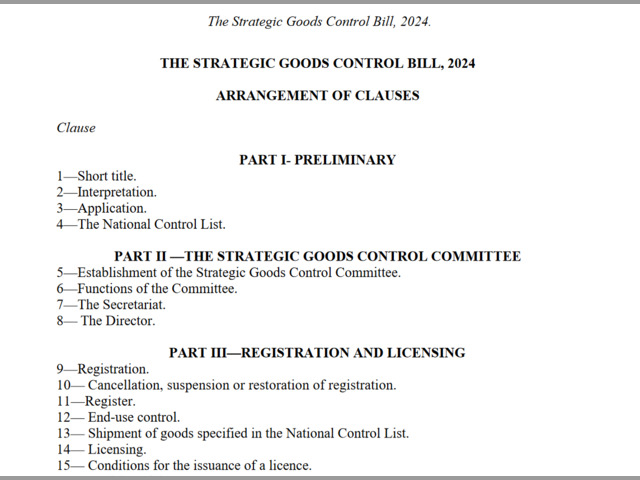 STRATEGIC GOODS CONTROL BILL