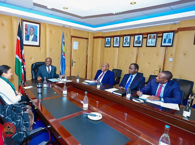 PS Dr. Raymond Omollo in a meeting with the Programme Coordinator of the UN Regional Office of Counter-Terrorism based in Nairobi, Ms. Tammy Bunbury