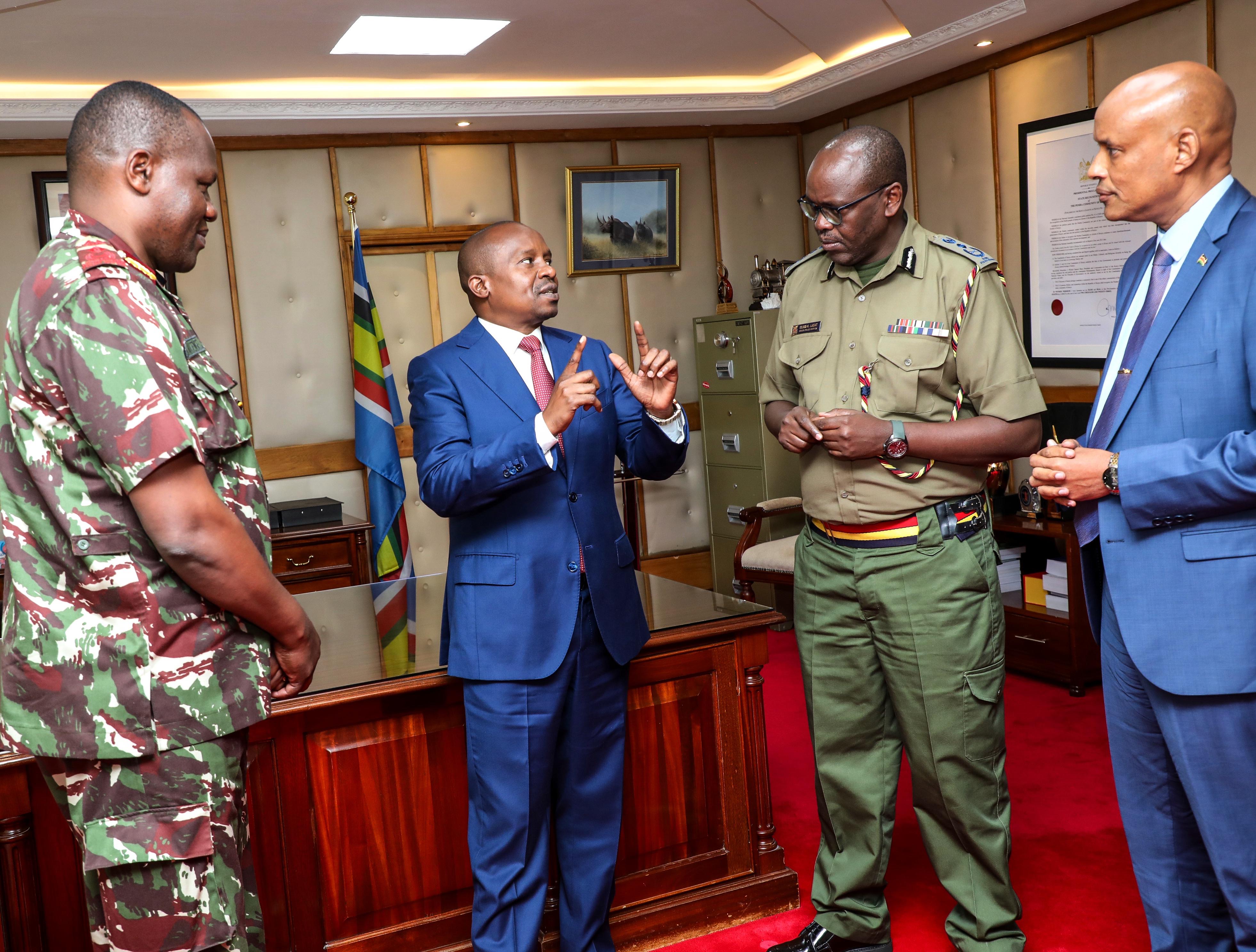 CS Kithure Kindiki meeting NPS top command