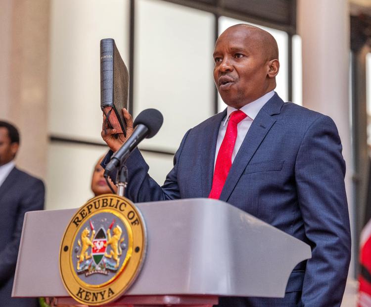 Prof. Kithure Kindiki is among the 19 Cabinet Secretaries sworn in at State House Kenya