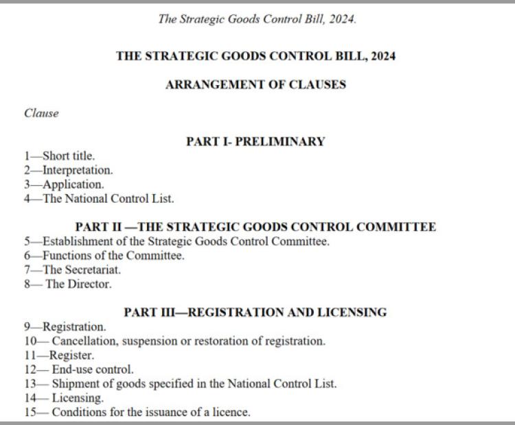 STRATEGIC GOODS CONTROL BILL