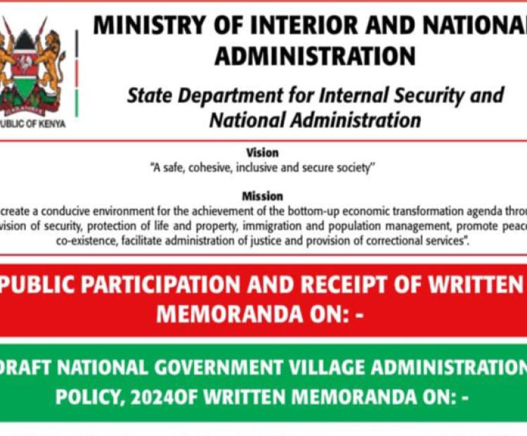 National Government Village Administration Policy