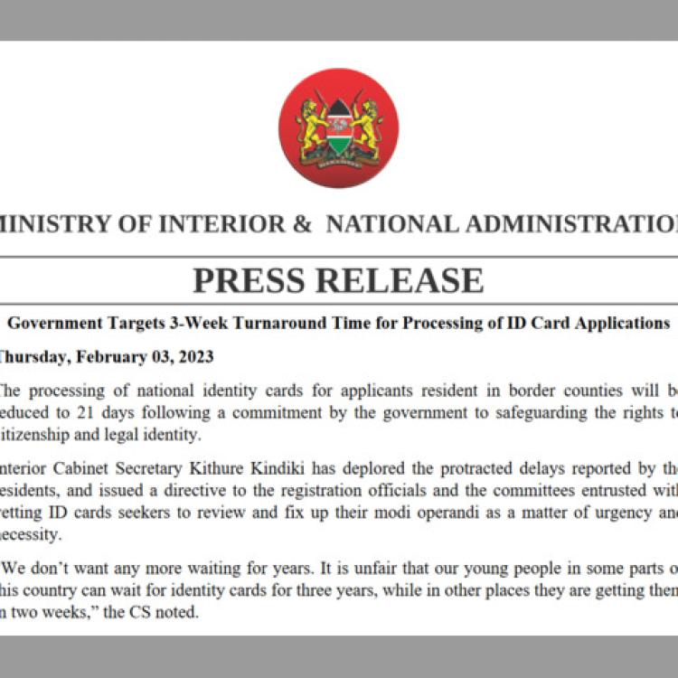 ID Card Application Turnaround Time 